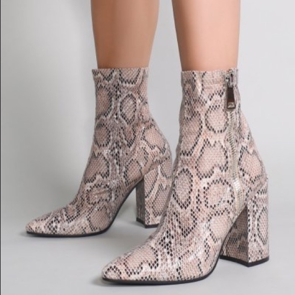 Public Desire Renzo Snakeskin Bootie